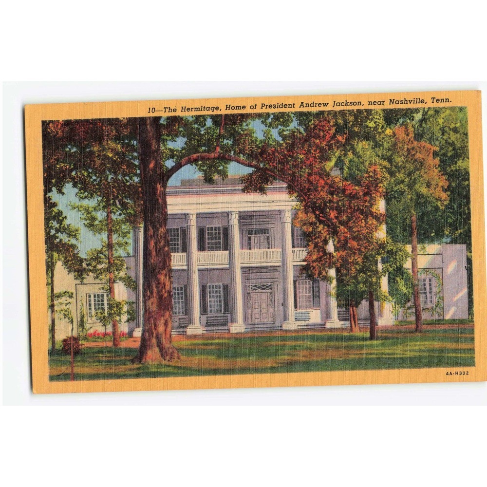 Vintage 1955 The Hermitage Home of Andrew Jackson Nashville TN Linen Postcard
